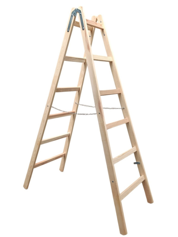 2906 Drevený rebrík dvojdielny /ŠTAFLE /PREMIUM/ PROFI