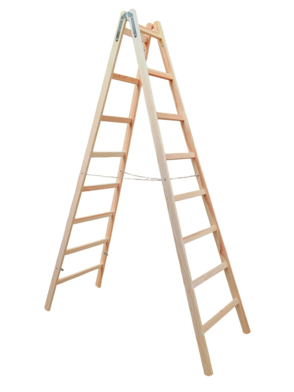 2908 Drevený rebrík dvojdielny /ŠTAFLE /PREMIUM/ PROFI