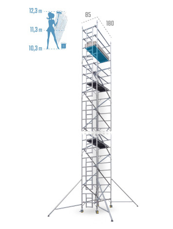Pojazdné hliníkové lešenie UTS šírky 85 cm 85 × 180 cm 12,3