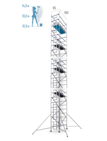 Pojazdné hliníkové lešenie UTS šírky 85 cm 85 × 180 cm 14,3
